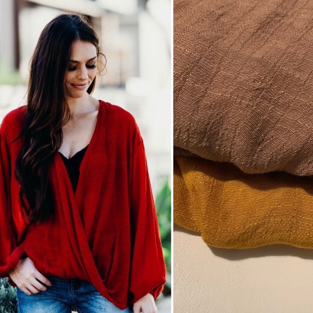 Oversized Faux wrap top NWOT